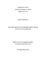 ĐẶC ĐIỂM PHƯƠNG NGỮ THỂ HIỆN TRONG THÀNH NGỮ, TỤC NGỮ NGHỆ TĨNH  10600929