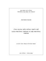ỨNG DỤNG BẤT ĐẲNG THỨC ĐỂGIẢI PHƯƠNG TRÌNH VÀ HỆ PHƯƠNGTRÌNH  10600877