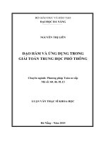 Đạo hàm và ứng dụng trong giải toán trung học phổ thông