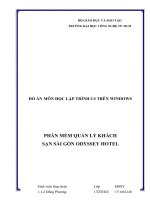 đồ án môn học lập trình c trên windows phần mềm quản lý khách sạn sài gòn odyssey hotel 