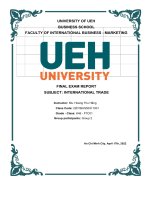 final exam report subject international trade 
