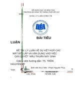 lý luận về sự kết hợp các mặt đối lập và vận dụng vào việc giải quyết mâu thuẫn nảy sinh 