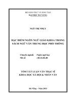 ĐẶC ĐIỂM NGÔN NGỮ GIÁO KHOA TRONG SÁCH NGỮ VĂN TRUNG HỌC PHỔ THÔNG  10600912