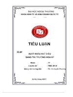 tiểu luận đề tài xuất kh u h u ẩ ạt điề sang th ng hoa k ị trườ ỳ 