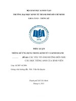 tiểu luận thống kê ứng dụng trong kinh tế và kinh doanh đề tài các yếu tố ảnh hưởng đến nhu cầu học tiếng anh của sinh viên 