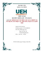 tiểu luận bộ môn thống kê   ứng dụng chủ đề  khảo sát về nhu cầu lựa chọn và sử dụng sàn điện tử thương mại của giới trẻ 