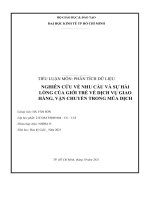 tiểu luận môn phân tích dữ liệu nghiên cứu về nhu cầu và sự hài lòng của giới trẻ về dịch vụ giao hàng, vận chuyển trong mùa dịch 