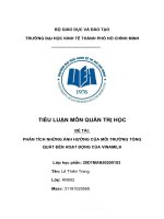 tiểu luận môn quản trị học đề tài phân tích những ảnh hưởng của môi trường tổng quát đến hoạt động của vinamilk 