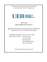 tiểu luận môn marketing quốc tế đề tài kế hoạch tham dự hội chợ quốc tế coffee shop  innovation expo của trung nguyên legend 
