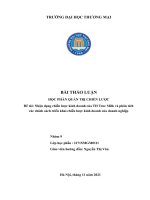 Nhận dạng chiến lược kinh doanh của TH true milk và phân tích các chính sách triển khai chiến lược kinh doanh của doanh nghiệp 