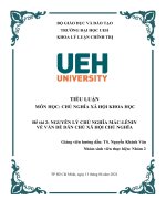 tiểu luận môn học chủ nghĩa xã hội khoa học đề tài 2 nguyên lý chủ nghĩa mác lênin về vấn dề dân chủ xã hội chủ nghĩa 