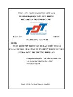 BÁO cáo NHÓM MARKETING TOÀN cầu đề tài XUẤT KHẨU mỹ PHẨM tẩy tế bào CHẾT THUẦN CHAY COCOON của CÔNG TY TNHH mỹ PHẨM NATURE STORY SANG THỊ TRƯỜNG THÁI LAN 