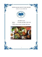 tiểu luận tài đề  văn hóa ẩm thực việt nam 