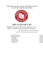 tiểu luận giữa kỳ nghiên cứu quản trị nguồn nhân lực tại công ty samsung electronics vietnam 