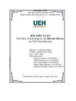 tiểu luận tìm hiểu về tính pháp lý của bitcoin tiền ảo tại việt nam hiện nay 