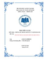 tiểu luận môn học thống kê trong kinh tế và kinh doanh đề tài phân tích việc mua sắm online trong mùa dịch covid 19  