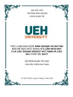 tiểu luận đạo đức kinh doanh và nh ng ữ vấn đề đạo đức đang nổ i lên hiện nay của các doanh nghiệ ệ p vi t nam và các giải pháp đề xuất 