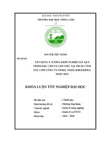 Xây dựng ý tưởng khởi nghiệp sau quá trình học tập và làm việc tại trung tâm nấu cơm thuộc công ty spark, nishi, hiroshima, nhật bản  