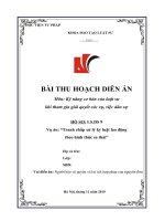 BÀI THU HOẠCH DIỄN án hồ sơ 09    kỹ năng cơ bản của luật sư khi tham gia giải quyết các vụ việc dân sự