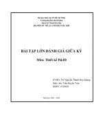 BÀI tập lớn ĐÁNH GIÁ GIỮA kỳ môn thiết kế PID hình 1 là một phần của bản vẻ p  ID thể hiện phần đáy cột chưng cất benzenetoluene 