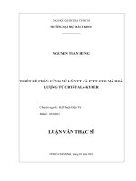 Thiết kế phần cứng xử lý ntt và intt cho mã hóa lượng tử crystals kyber  
