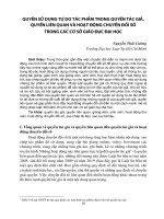 Quyền sử dụng tự do tác phẩm trong quyền tác giả, quyền liên quan và hoạt động chuyển đổi số trong các cơ sở giáo dục đại học