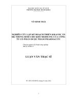 Nghiên cứu lập kế hoạch triển khai dự án hệ thống rfid cho kho medicine của công ty cổ phần dược phẩm pharmacity  