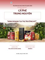 CAFE TRUNG NGUYÊN KINH DOANH tại Mỹ