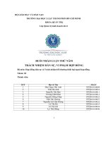 BUỔI THẢO LUẬN THỨ năm TRÁCH NHIỆM dân sự, VI PHẠM hợp ĐỒNG bộ môn hợp đồng dân sự và trách nhiệm bồi thường thiệt hại ngoài hợp đồng 