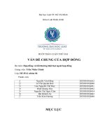 BUỔI THẢO LUẬN THỨ HAI vấn đề CHUNG của hợp ĐỒNG bộ môn hợp đồng và bồi thường thiệt hại ngoài hợp đồng 