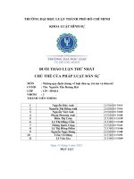 BUỔI THẢO LUẬN THỨ NHẤT CHỦ THỂ của PHÁP LUẬT dân sự môn  những quy định chung về luật dân sự, tài sản và thừa kế 