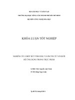 (LUẬN văn THẠC sĩ) NGHIÊN cứu CHIẾT rút TINH dầu và PECTIN từ vỏ bưởi để ỨNG DỤNG TRONG THỰC PHẨM 
