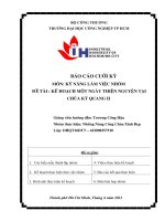 BÁO CÁO CUỐI KỲ MÔN: KỸ NĂNG LÀM VIỆC NHÓM  ĐỀ TÀI : KẾ HOẠCH MỘT NGÀY THIỆN NGUYỆN TẠI  CHÙA KỲ QUANG II