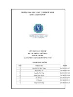 MÔN học LUẬT dân sự bài tập THÁNG THỨ NHẤT vấn đề CHUNG 