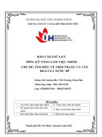 BÁO CÁO GIỮA KỲ  MÔN: KỸ NĂNG LÀM VIỆC NHÓM CHỦ ĐỀ: TÌM HIỂU VỀ THỜI TRANG VÀ VĂN  HOÁ CỦA NƯỚC MĨ