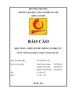 BÁO CÁO HỌC PHẦN THIẾT KẾ HỆ THỐNG CƠ ĐIỆN TỬ Đề tài Thiết kế sản phẩm cơ điện tử Robot hut bụi