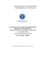 BÀI THẢO LUẬN lần THỨ sáu bồi THƯỜNG THIỆT hại NGOÀI hợp ĐỒNG môn hợp ĐỒNG  bồi THƯỜNG THIỆT hại NGOÀI hợp ĐỒNG 