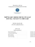 NHỮNG QUY ĐỊNH CHUNG về LUẬT dân sự, tài sản và THỪA kế buổi thảo luận thứ nhất chủ thể của pháp luật dân s 