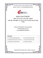 BÁO CÁO CUỐI KỲ MÔN: KỸ NĂNG LÀM VIỆC NHÓM  CHỦ ĐỀ: TÌM HIỂU VỀ NGÀY TẾT CỔ TRUYỀN Ở VIỆT  NAM