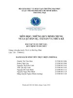 MÔN học NHỮNG QUY ĐỊNH CHUNG về LUẬT dân sự, tài sản và THỪA kế bài tập TUẦN THỨ sáu QUY ĐỊNH về DI CHÚC 