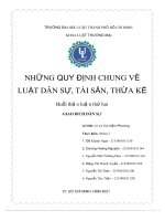 NHỮNG NH CHUNG v QUY đị ề LU TH ậ ự ả t dân s , tài s n, ừa kế buổi o lu n th hai thả ậ ứ GIAO d CH dân s ị ự 