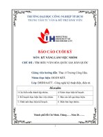 BÁO CÁO CUỐI KỲ MÔN: KỸ NĂNG LÀM VIỆC NHÓM  CHỦ ĐỀ : TÌM HIỂU VĂN HÓA QUỐC GIA HÀN QUỐC