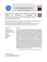 Ứng dụng phương pháp hệ số tin cậy (CF) và mô hình thống kê Bayes đánh giá mối quan hệ giữa trượt lở với các yếu tố liên quan tại khu vực huyện Bảo Thắng và thành phố Lào Cai,