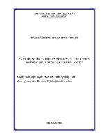 BÁO CÁO SINH HOẠT HỌC THUẬT “XÂY DỰNG ĐỀ TÀI/DỰ ÁN NGHIÊN CỨU DỰA TRÊN PHƯƠNG PHÁP TIẾP CẬN KHUNG LOGIC” Giảng viên thực hiện: PGS.TS. Phan Quang Văn