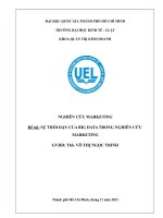 NGHIÊN CỨU MARKETING Đề tài SỰ TRỖI DẬY CỦA BIG DATA TRONG NGHIÊN CỨU MARKETING