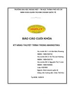 BÁO cáo CUỐI KHÓA kỹ NĂNG THUYẾT TRÌNH TRONG MARKETING 