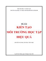 ĐỀ TÀI KIẾN TẠO MÔI TRƯỜNG HỌC TẬP HIỆU QUẢ