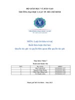MÔN luật sở hữu trí tuệ buổi thảo luận thứ hai quyền tác giả và quyền liên quan đến quyền tác giả 