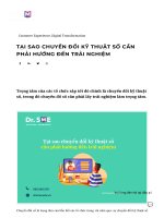 Tại sao chuyển đổi kỹ thuật số cần phải hướng đến trải nghiệm » dr sme edu