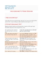 Cách dùng mạo từ và các loại câu hỏi trong tiếng Anh